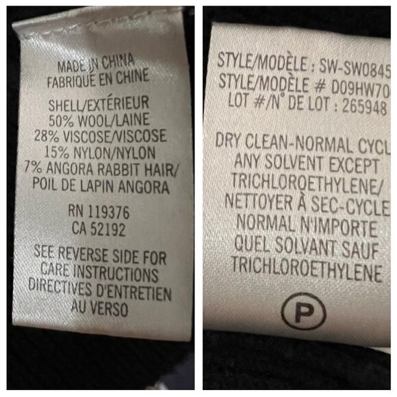 Helmut Lang Sweater Wool Angora Blend Ribbed Relaxed Fit Black Size S - Picture 6 of 8